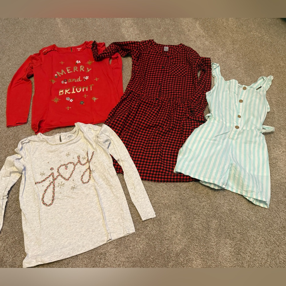 Carter’s Christmas Lot & Romper girls size 14
